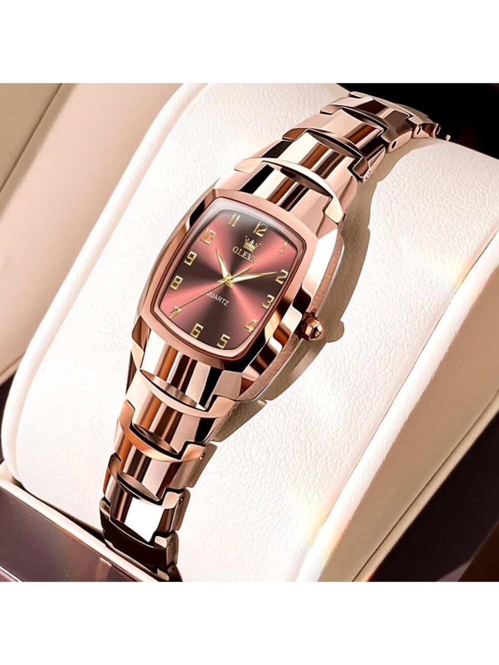 Women's Rose Vintage Luxury Dress Analog Stainless Steel Casual Wrist Watch - Picture 6 of 6